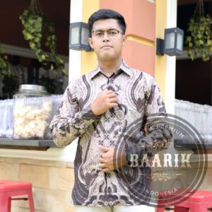 Kemeja Baju Batik Pria Katun Lengan Panjang Lapis Furing Burung Coksu