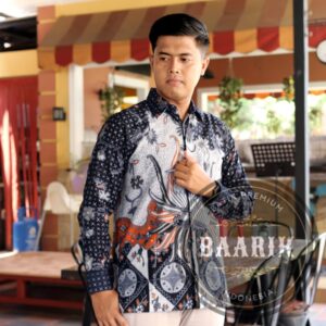 Kemeja Batik Panjang Modern Motif Burung